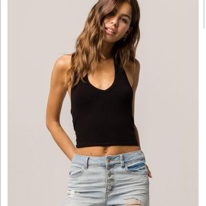 Bozzolo Black Backless Tank Top